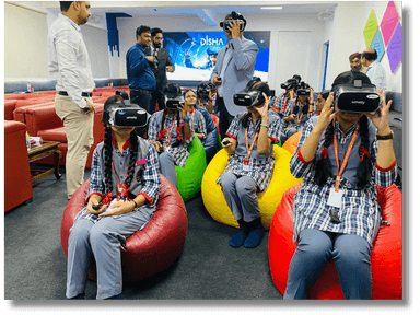 Students in an immersive VR session