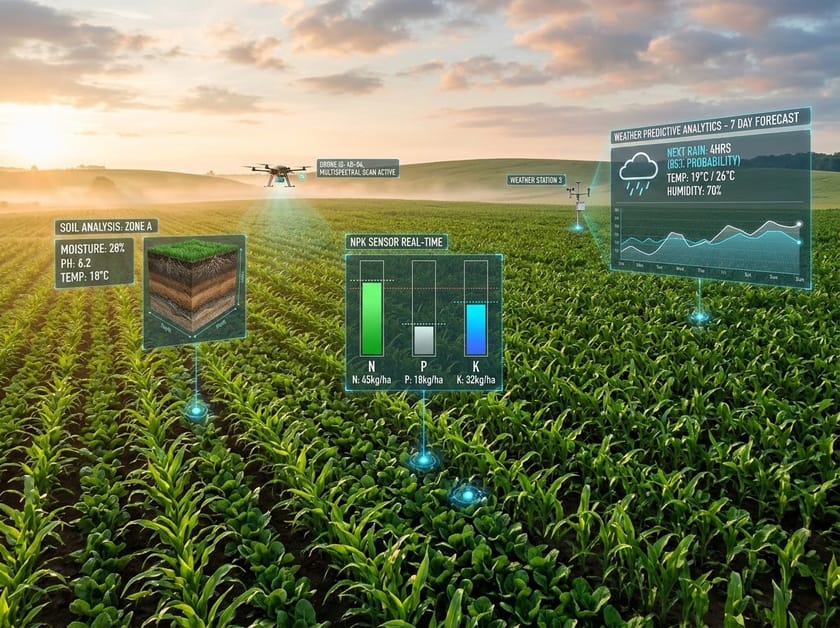 Precision agriculture intelligence: NPK, soil and weather sensing in-field